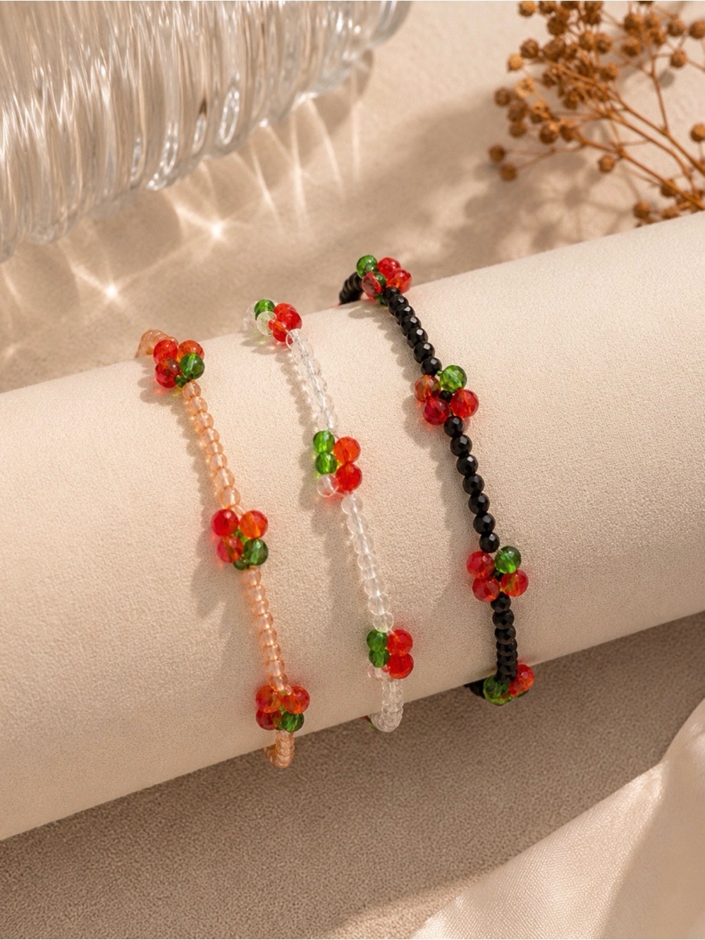 Sweet Cherry Beaded Bracelets